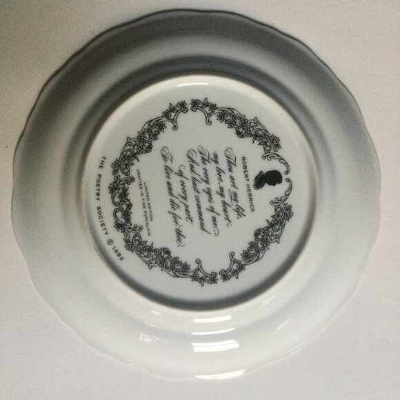 Two ROBERT HERRICK VTG Poetry Society Limited Ed. 1982 fine porcelain plates 8" - Picture 13 of 13